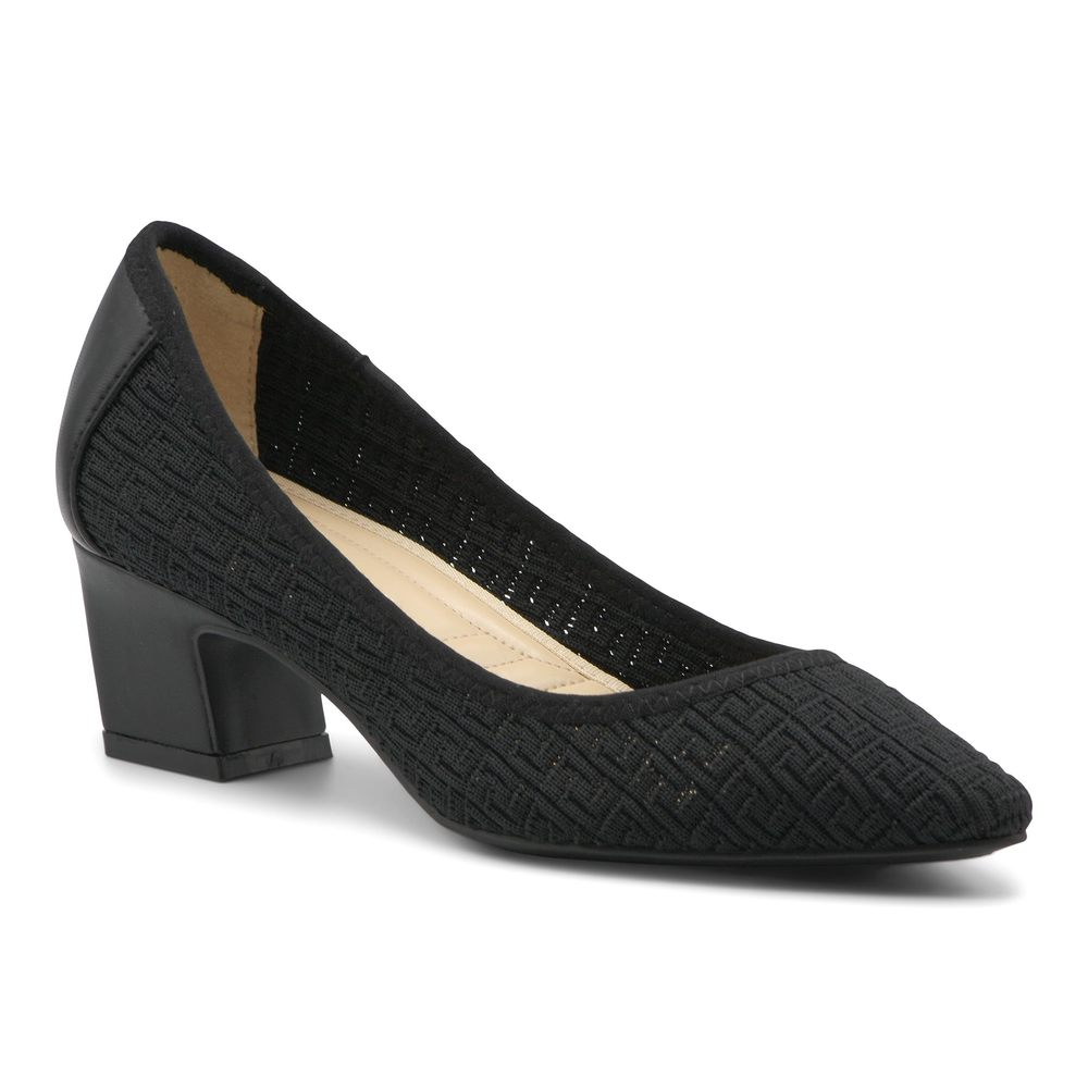 Adrienne Vittadini Women's Faro Knit Pump, Black 9 M US